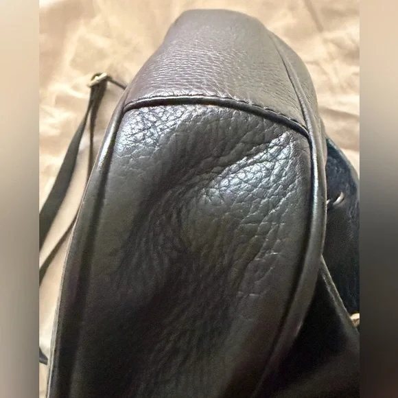 Tory Burch Amanda Foldover 3-Way Black Pebbled Leather Crossbody Bag - Picture 8 of 13